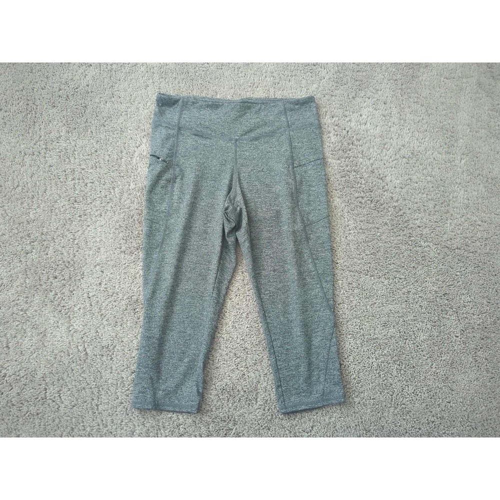 J Jill Leggings Womens Petite Medium Gray Fit Marl Capri Cropped Zip Pocket Yoga